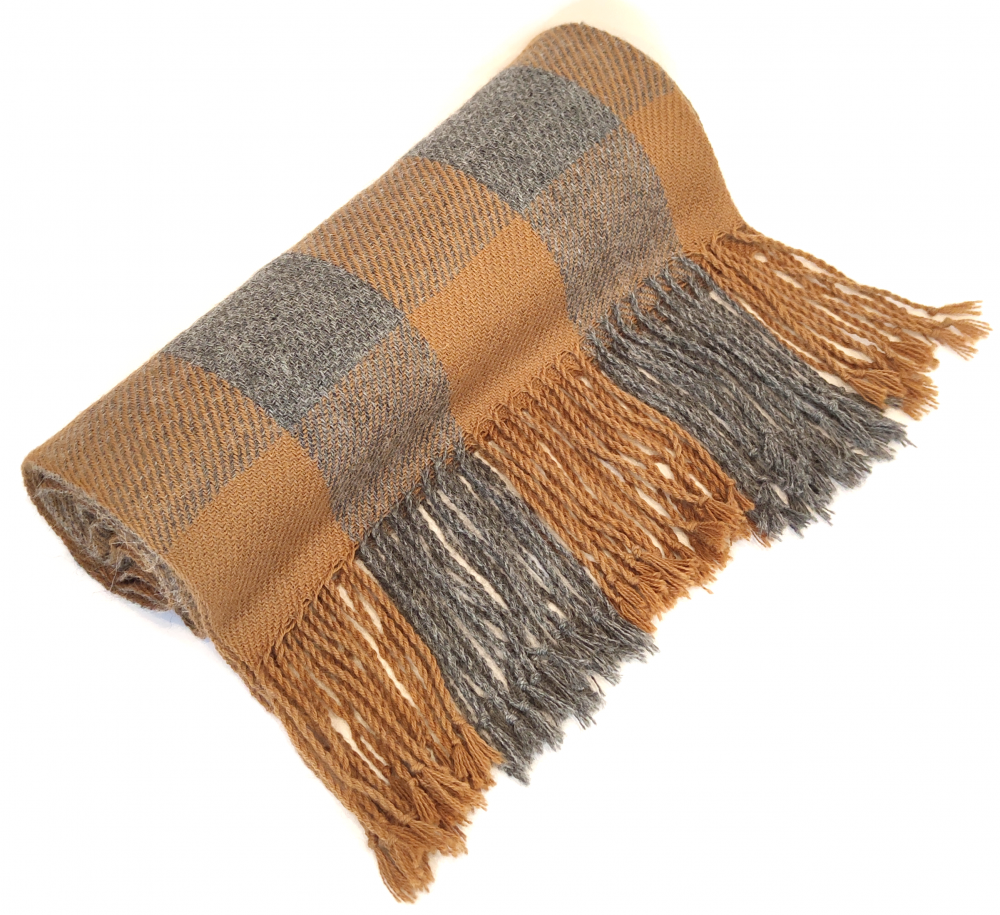 Q’ALA Blanket or XL Shawl (Bronze and Grey)