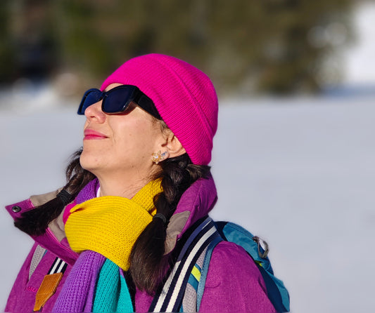 YANANTIN Double Sided Scarf Shawl in 100% Baby Alpaca (Multicolor)