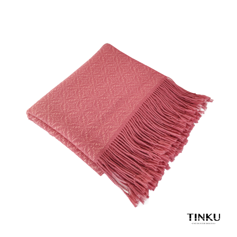 WARA XL Shawl in 100% Baby Alpaca (Pink & Rose)