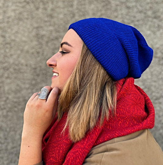 ILLIMANI Beanie in 100% Baby Alpaca wool (Blue)