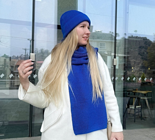 ILLIMANI Beanie in 100% Baby Alpaca wool (Blue)