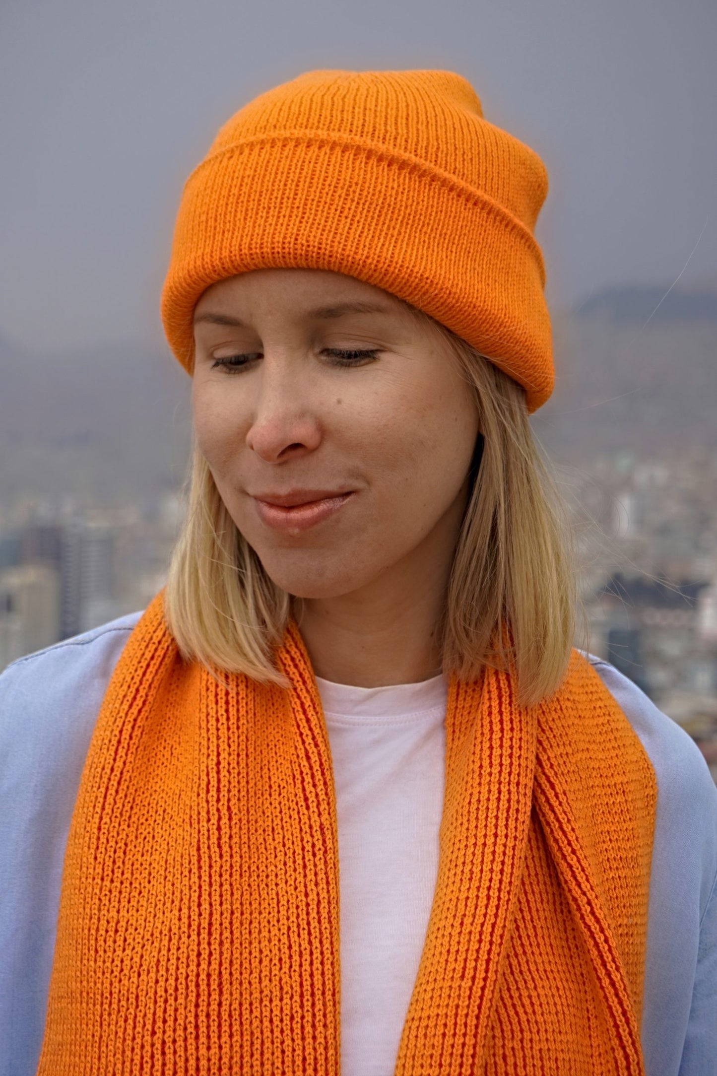 ILLIMANI Beanie in 100% Baby Alpaca wool (Orange)