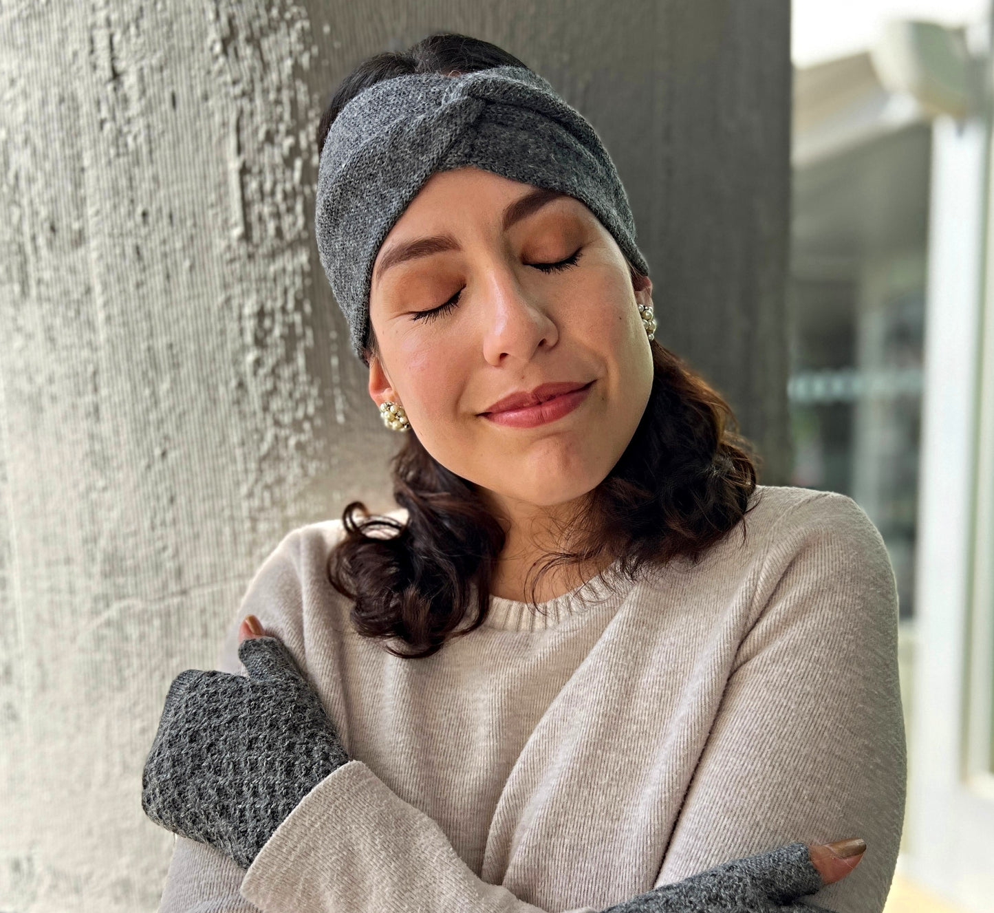 PUMIRI Headband in 100% Baby Alpaca (Grey)