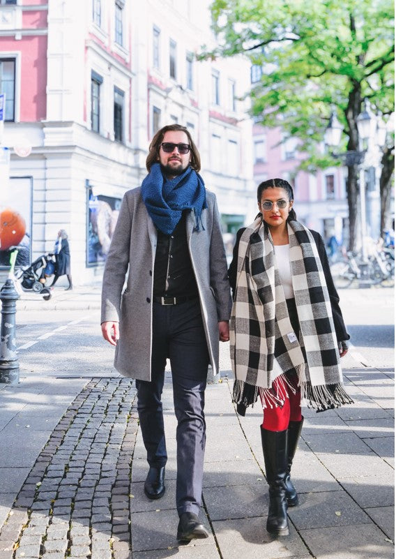 Q’ALA Blanket or XL Shawl (Black and White)