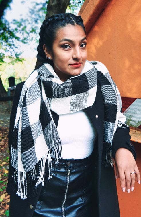 Q’ALA Blanket or XL Shawl (Black and White)