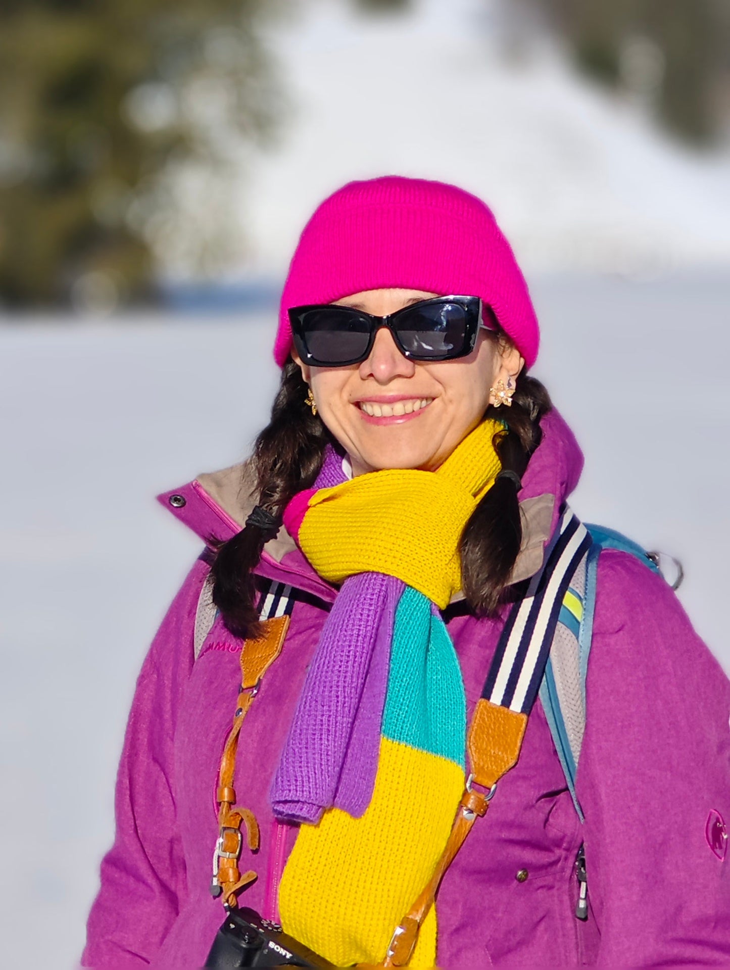 YANANTIN Double Sided Scarf Shawl in 100% Baby Alpaca (Multicolor)