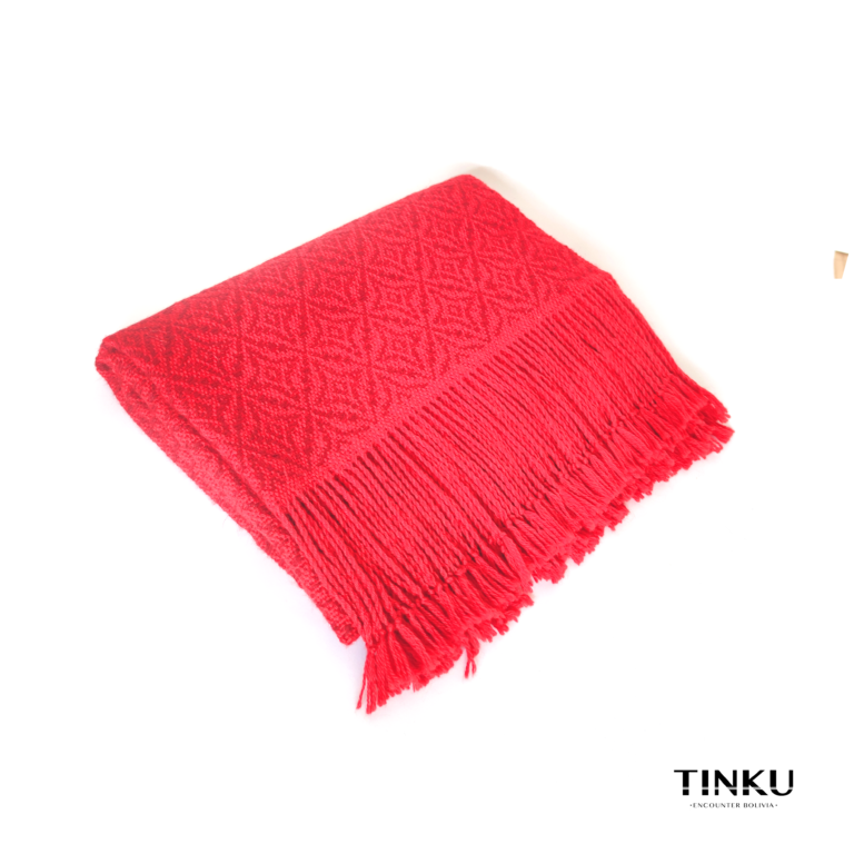 WARA XL Shawl in 100% Baby Alpaca (Red & Wine Red)